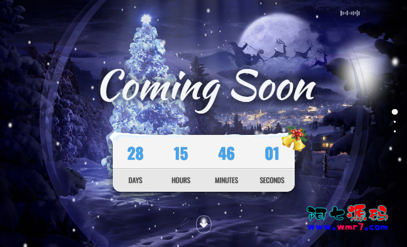 html5带音乐背景的圣诞节倒计时页面代码--阿七|阿七源码|建站源码|小程序源码|模板|下载阿七源码