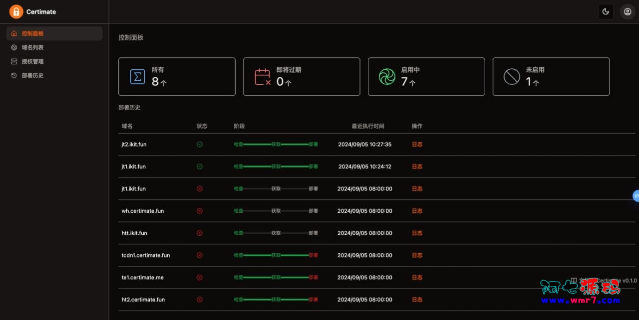 SSL证书管理系统工具网站源码，自动申请、部署SSL证书，并在证书即将过期时自动续期